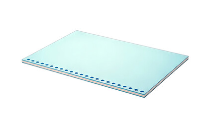Blank Blue Paper with Holes on White Background