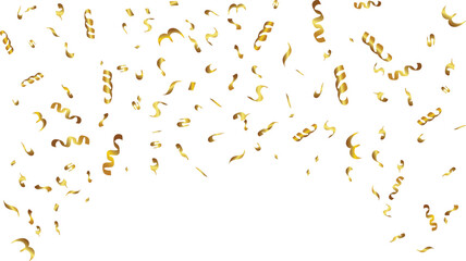 Golden confetti streamers falling down for party celebration event background, 4k video