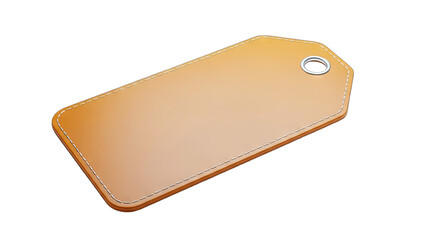 Blank Leather Tag Isolated on White Background