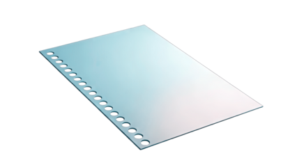 Blank Notebook Paper with Holes on White Background