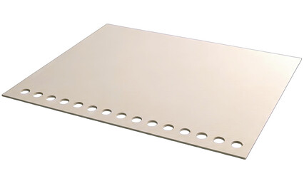 Blank Paper Sheet with Holes - Isolated on White Background