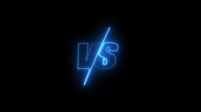 Glowing Neon VS Logo Animation &ndash; Futuristic Battle Intro, Esports Showdown Screen, Blue Electric Versus Icon for Gaming Videos & YouTube Intros optimized for dynamic impact