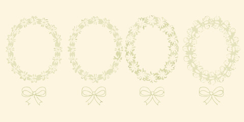 Floral wreath designs with delicate bows a vintage inspired decorative element