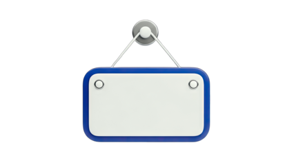 Blank Signboard Hanging on White Background