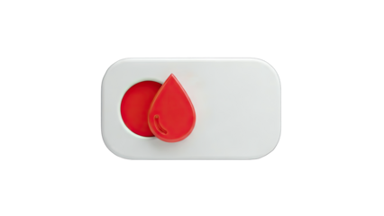 Blood Donation Symbol: Droplet and Circle on White Background