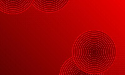 Dynamic Red Concentric Circles Background. Modern Halftone Technology Frame Design. Suit for banner, web, brochure, pamflet and presentation