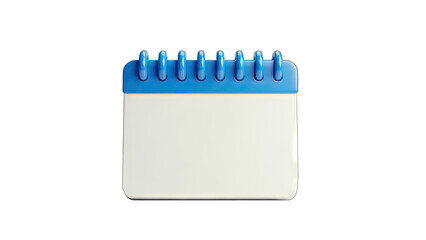 Blue and White Calendar on White Background