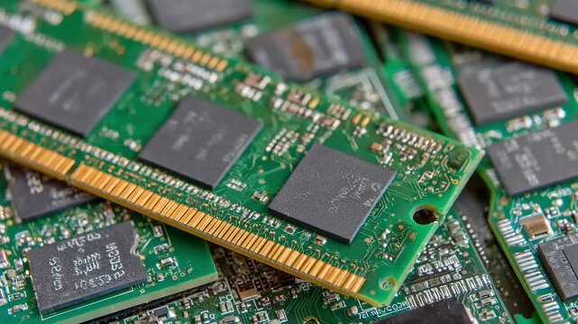 Closeup of RAM installation in a compact desktop focusing on precise placement of memory modules for efficient system upgrade