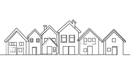 Simple line drawing of houses