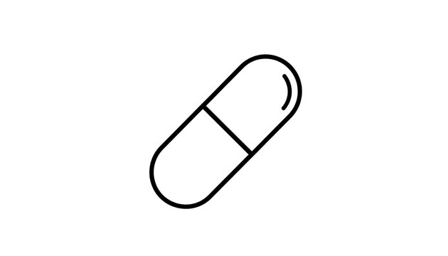 Simple outline drawing of a pill