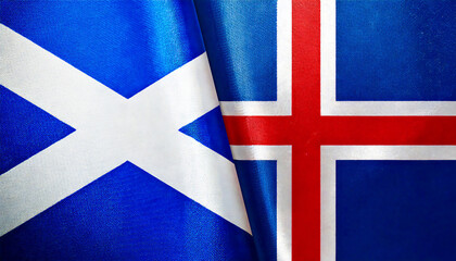 アイスランドの国旗とスコットランドの国旗(Icelandic flag & Scotland flag.)

