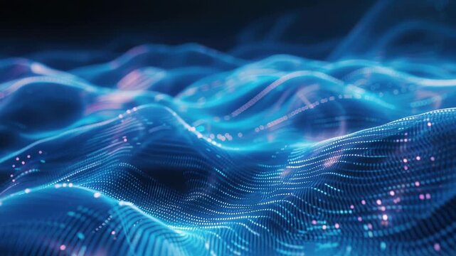 Video A close-up shot of a wave of blue lights, ideal for use in s and designs where lighting is key