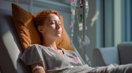 Peaceful Post-Surgery Recovery, Patient Resting in Warm Sunlight