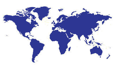 Obraz premium World map outline in blue with adobe illustrator icon and number 211