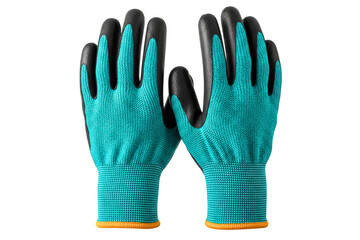 Obraz premium Pair of heavy duty industrial safety gloves isolated on a transparent background