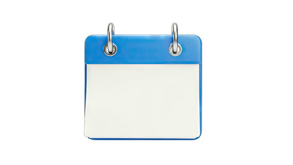 Blue Calendar with Blank Pages on White Background