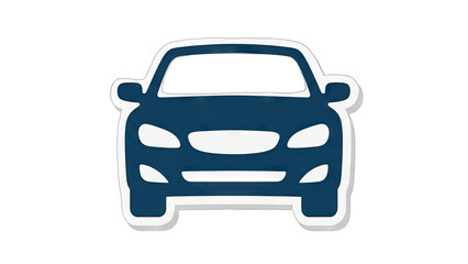 Naklejka premium Blue Car Icon on White Background