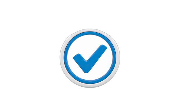 Blue Check Mark in Circle: Confirmation Concept - Powered by Adobe
