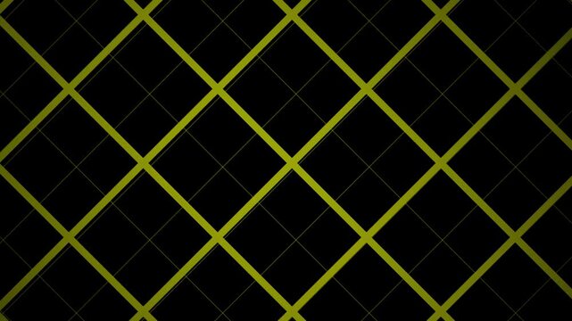 Abstract geometric background with intersecting thick and thin yellow lines creating a diamond pattern on a black backdrop