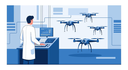 Innovative drone control center showcasing advanced aerial technology and data analytics