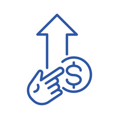 Increase Icon vector stock illustration. Financial Growth and Investment Analysis Icon. Investment Opportunities Icon. Equity Research Icon Element For Design. Asset Optimization Icon Element.