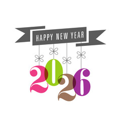 Happy new year 2026 Text Design vector.