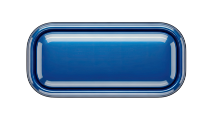 Blue Glossy Button on White Background