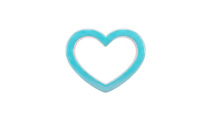 Blue Heart Shape Isolated on White Background
