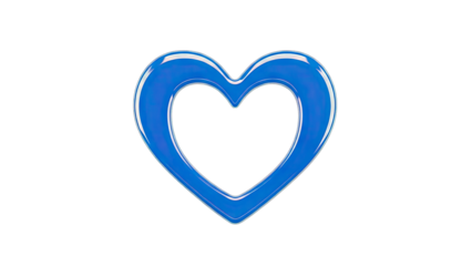 Blue Heart Shape on White Background