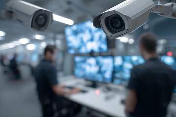 Vigilant Eyes: CCTV Surveillance in a High-Tech Security Command Center