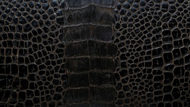 Close-up of crocodile or alligator skin texture with scales and pattern.