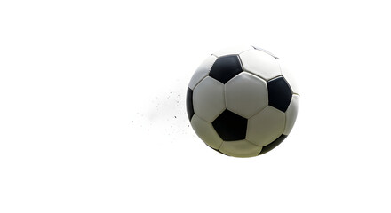 Naklejka premium Soccer ball floating in the air against a neutral background. The ball is black and white, indicating the game, and movement.