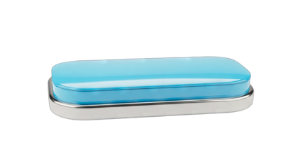 Blue Light Button Isolated on White Background