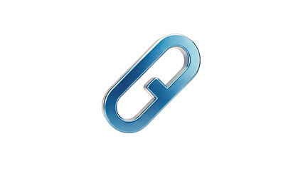 Obraz premium Blue Link Icon on White Background