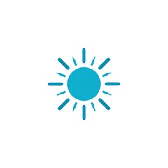 Fototapeta premium Simple teal sun icon