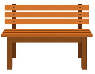 Simple wooden park bench