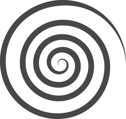 A black spiral with a white background