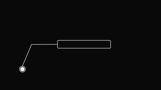 Simple HUD elements rectangle frame lines callout animation for text on black 4K video Animate a white callout for text.