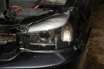 Tinting of the rear headlights of the car.Car design.Detaling center.