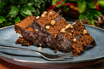 Chocolate gingerbread cake.
