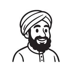 Cheerful portrait of a man in a turban with a full beard