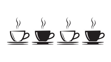 Stylized coffee cup illustration with bold lines and vibrant colors