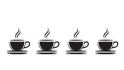 Collection of coffee cups with various designs and colors