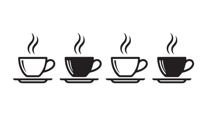 Collection of illustrated coffee cups in various styles