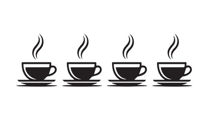 Collection of illustrated coffee cups in various styles