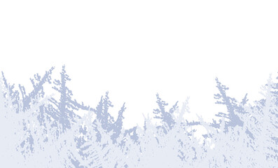 Obraz premium Abstract snowy winter border with intricate frost patterns resembling pine trees creating a seasonal backdrop on transparent background