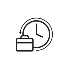 Flexible work schedule icon symbolizing flextime, time management, and adaptive hours, representing HR policy, work-life balance, employee autonomy, and operational efficiency.