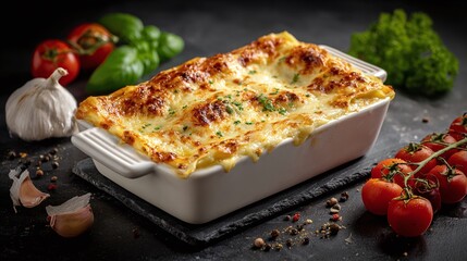 Capture the warmth and comfort of a homemade classic! Featuring a cheesy, layered lasagna, this dish brings a taste of authentic Italian cuisine. A dish sure to please!