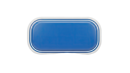Blue Rectangular Button with White Border on White Background