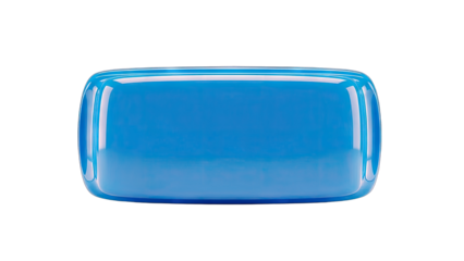 Blue Rectangular Object Isolated on White Background